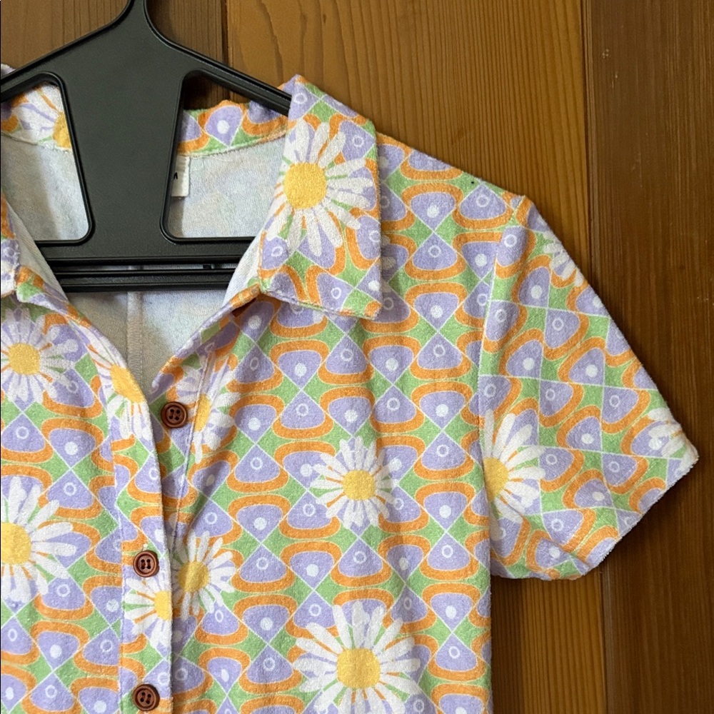 Inner Relm Floral Button-Up Romper - Picture 4 of 5
